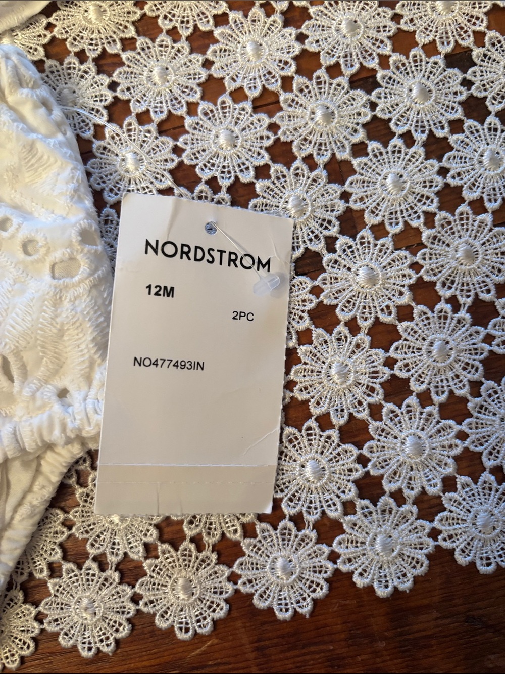 Nordstrom White Baby Dress & Bloomers Size 12 Mo. NWT. - Picture 2 of 8